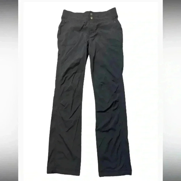 ATHLETA BLACK PANTS NYLON JOGGER POCKETS FLAIR STRETCH WAIST SIZE X SMALL 2 - Picture 2 of 11